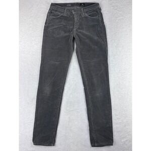 AG Adriano‎ Goldschmied Corduroy Pants The Prima Mid-Rise Cigarette Gray 27R